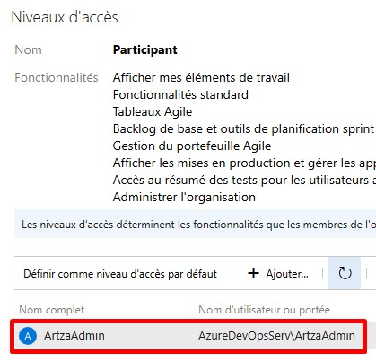 Utilisateur Azure DevOps avec le niveau d’accès Stakeholder