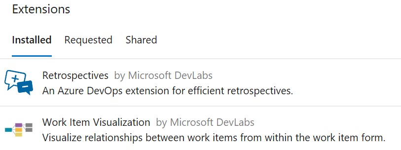 Liste des extensions d’une collection Azure DevOps 