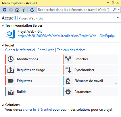 Fonctionnalités d’un projet Git dans Azure Devops