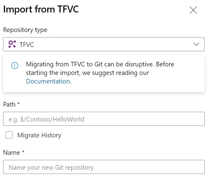 Migrer de TFVC vers Git dans un projet Azure DevOps