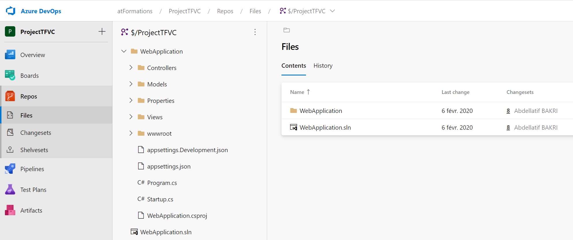 Projet TFVC à migrer vers Git dans Azure DevOps