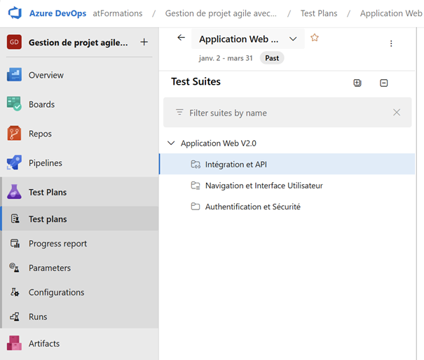 Exemples de suite de test dans Azure DevOps